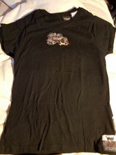 Girls black sleeve creature applique design chichigirl shirt small size nwot