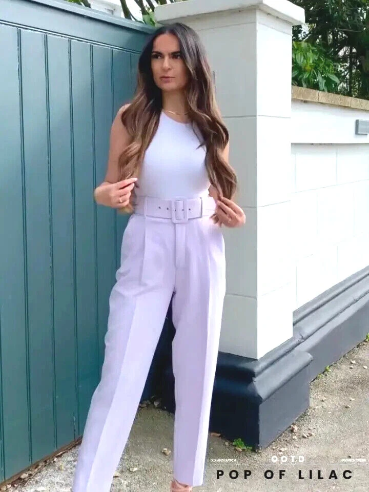 ZARA LILAC HIGH-WAISTED BELTED PANTS (MATCHING BLAZER AVAILABLE