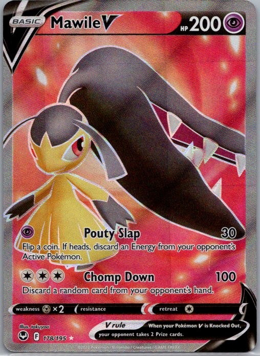 Mawile V 178/195 Ultra Rare Silver Tempest Pokemon Holo Near Mint