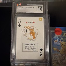 Raticate Playing Cards Red Deck 1996 Japanese Pokemon Pop 3 CGC Pristine 10