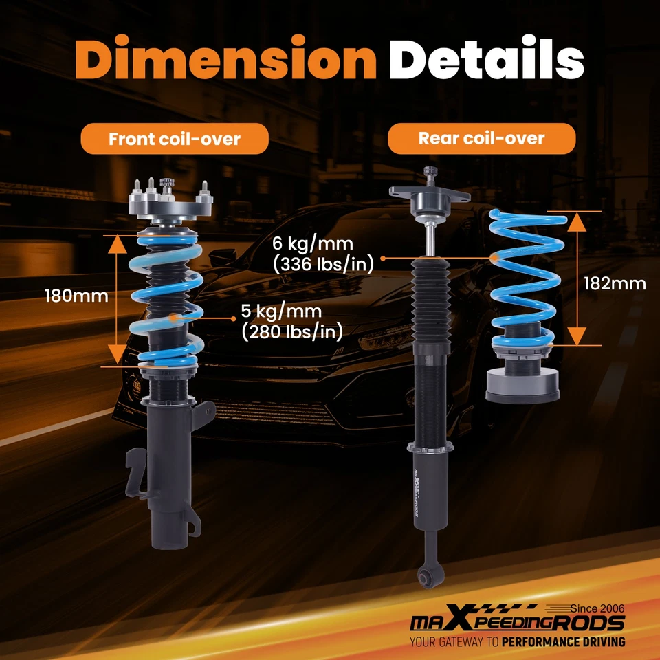 Kit Assetto Regolabile a Ghiera for Volvo S40 II 544 Berlina 2004-2012 - Imagen 3 de 4