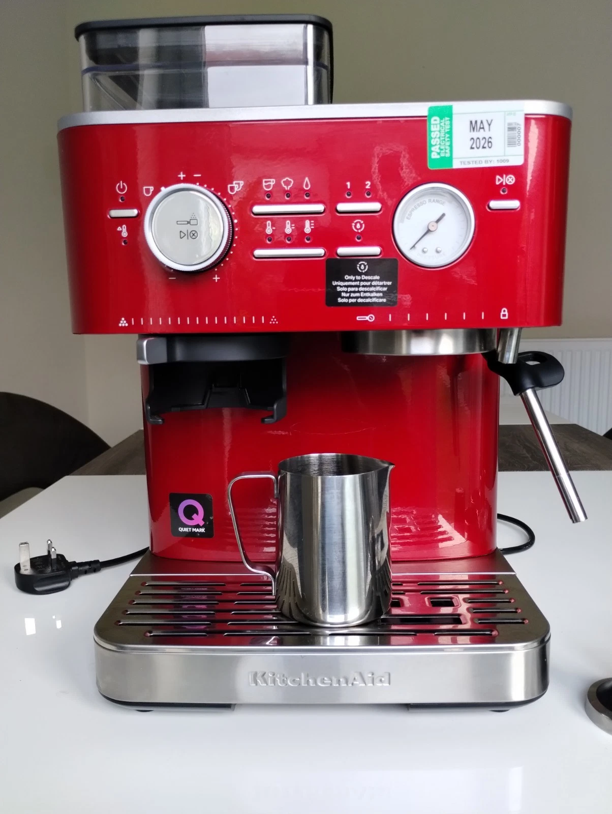 KitchenAid Semi Automatic Espresso Machine with Burr Grinder - 5KES6551BCA
