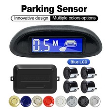 Auto Parktronic Reverse LED Monitor 4Sensor Radar Detector System Parking Sensor