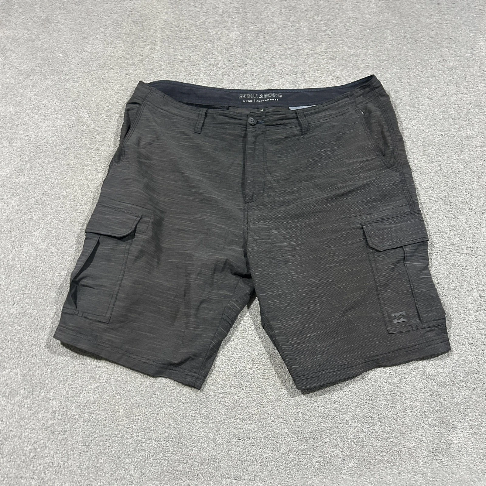 Billabong Cargo Shorts Mens 40 Grey Scheme Submersibles Quick Dry Summer Hybrid