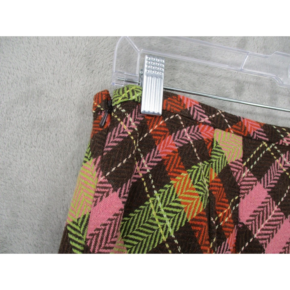 Falda Loft Vintage Ann Taylor 10 Pequeña Mezcla de Lana a Cuadros Academia Preppy Oficina Foto 3 de 4