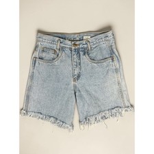 Vintage 90s Bill Blass High Waisted Denim Cut Off Shorts 8/10P Light Blue