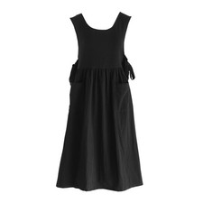 Premium Plus Size Apron Adjustable Waistline Bib Soft Cotton Blend Black