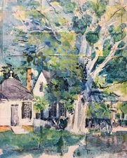 Lerew OOAK contemporary original semi abstract landscape painting signed COA