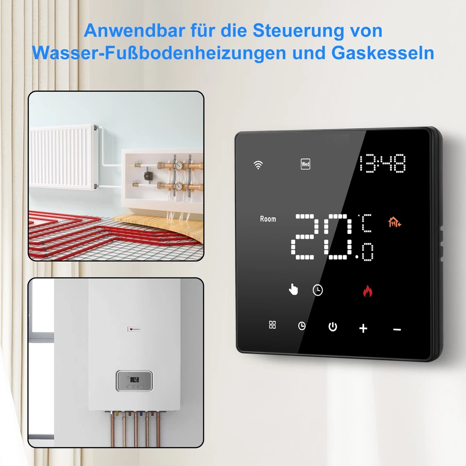 3A WIFI Thermostat für Wasser Fußbodenheizung Programmierbar Thermostat LED WLAN