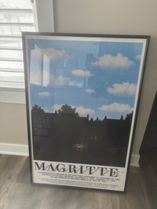 Vintage 39.5x26.5 Magritte MOMA Framed Poster