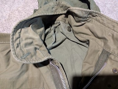 US Army Jacket Mens Small M65 Field Coat OG-107 60s Vintage