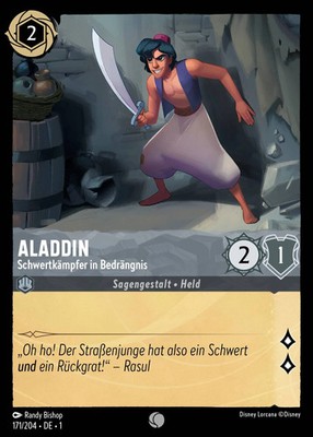 Lorcana Aladdin - Schwertkämpfer in Bedrängnis 1TFC-171 Common Deutsch Neu