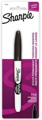 Sharpie Rub-A-Dub Permanent Laundry Marker Fine 1 Count (Pack of 1), Black