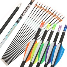 32" Pure Carbon Arrows SP300-1000 Vanes .003" Compound RecurveBow Hunting Target