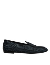 Dolce & Gabbana Blue Black Flats Men Loafers Dress Men's Shoes Authentic