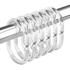 Plastic Shower Curtain Rings, Shower Curtain Hooks, 24 Pcs C Shaped Shower Ho...