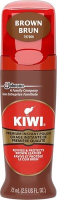 KIWI Instant Shine & Protect, Brown Liquid Shoe 2.5 Fl Oz (Pack of 1), 