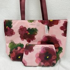 Clinique x Jonathan Cohen Floral Tote Bag  Zip Pouch Set Floral Pink NWT