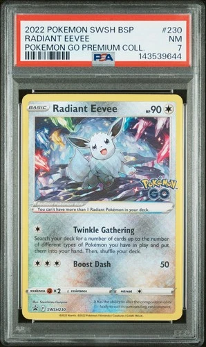 2022 POKEMON SWSH POKEMON GO PREMIUM COLLECTION RADIANT EEVEE PSA 7