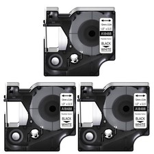3PK Black on White Flexible Nylon Label Tape 18488 for DYMO Rhino PRO 1000 1/2in