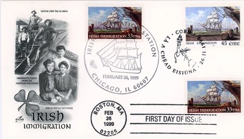 1999 US-Ireland Irish Immigration Joint Issue FDC Artcraft