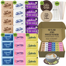 Sugar  Sweetener Assortment Packets 422ct - Stevia, Splenda, Equal, Sweet n Low