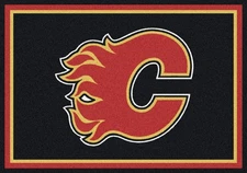 5x8 Milliken Calgary Flames 1041 Sports NHL Spirit Area Rug - Approx 5'4"x7'8"
