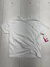 Layer 8 Solid White Knot Hem Short Sleeve T Shirt Womens Size XL