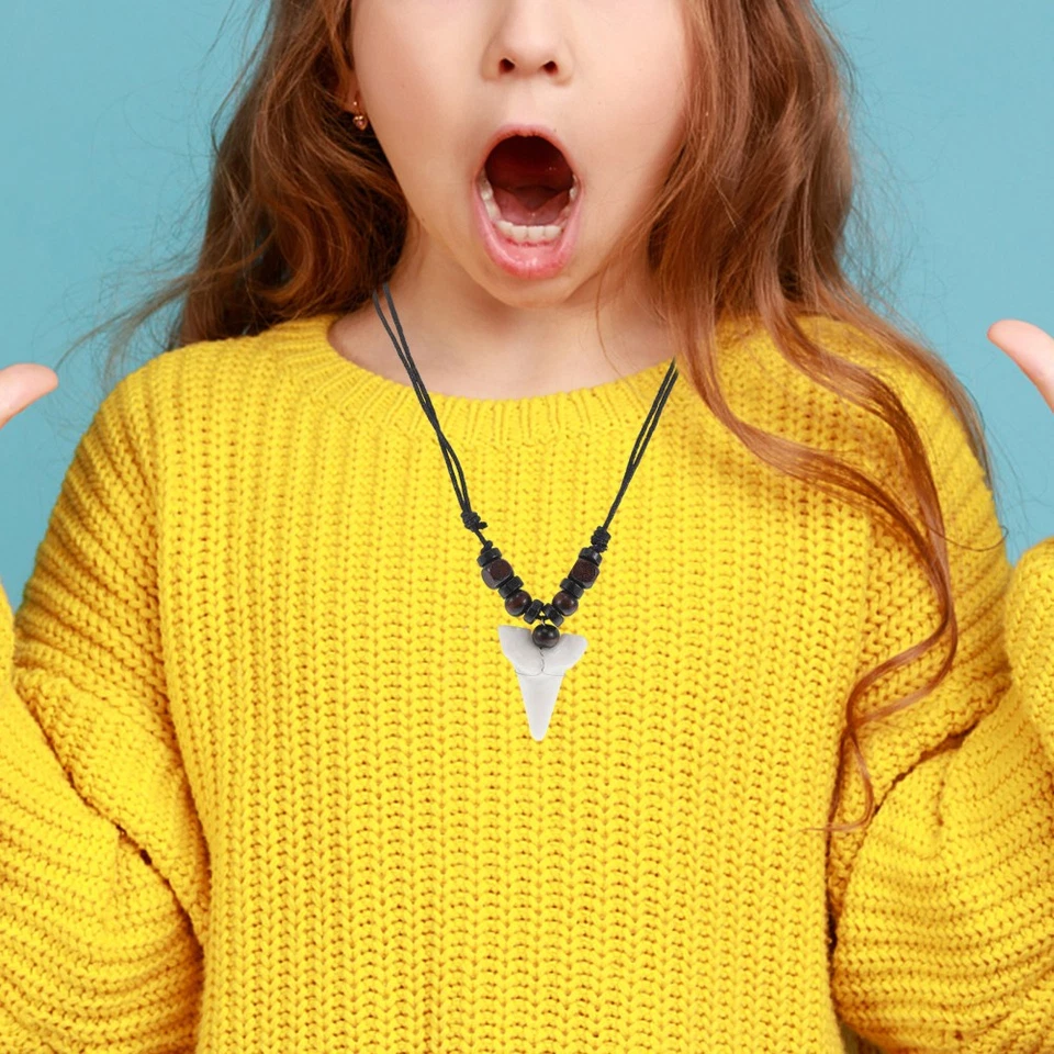 Surfer-Haifischzahn-Anhänger-Halskette, Schildkrötenzahn-Halskette, böhmische, - Bild 3 von 4