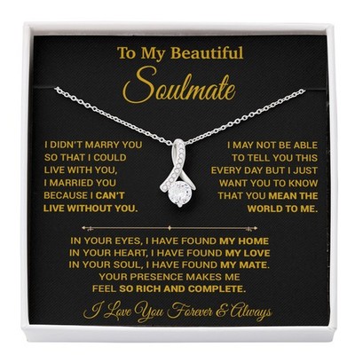 To My Soulmate Necklace, Gift For Wife, Soulmate Gift, Birthday Gift For Her