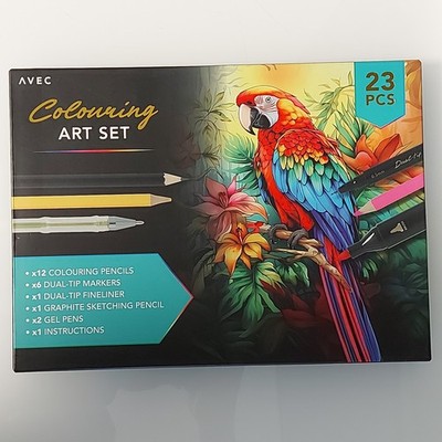 Avec COLOURING ART SET 23 Teilig verschiedene Stift Varianten - NEU - Zeichnen
