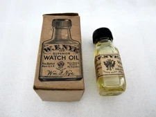 Vintage W.F. NYE Superior Watch Oil Bottle & Box William