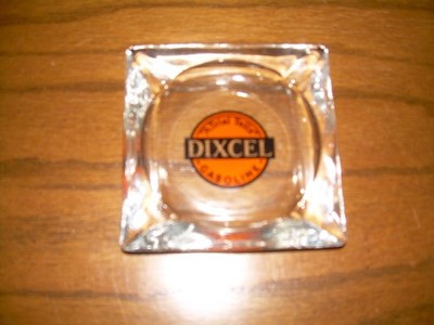 Ashtray DIXCEL Gasoline a Trial Tells Vintage Clear Glass stored for years