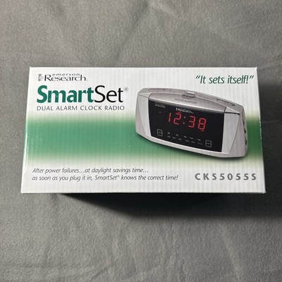 Emerson Research Smart Set Dual Auto Setting Alarm Clock # CKS 5055S Self-Set