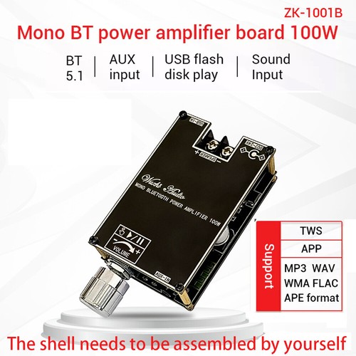 ZK-1001B Mono 100W Bluetooth-Compatible 5.1 Audio Amplifier Board TPA3116D2 TWS - Picture 4 of 12