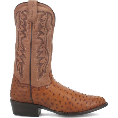 Dan Post Tempe Saddle Tan Ostrich Quill Boots