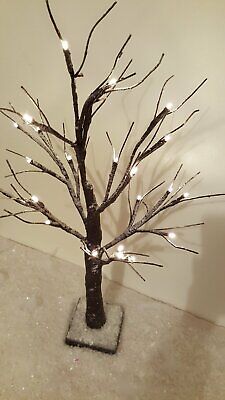 New 60cm LED Wooden Lamp Post Christmas Decoration Snow Warm White Lights Deco