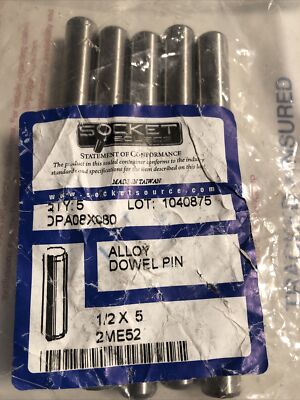 (5Pk) Socket Source  Alloy Dowel Pin 1/2 x 5 L , Free Shipping!!!