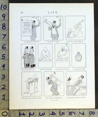 1916 EPIDEMIC MEDICAL DOTOR ELLISON HOOVER CARTOON COMIC ARTIST PRINT FC3710*