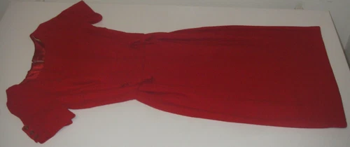 Vintage 1950s Saks Fifth Avenue Young Circle Sheath Dress Red Size S Tailored.