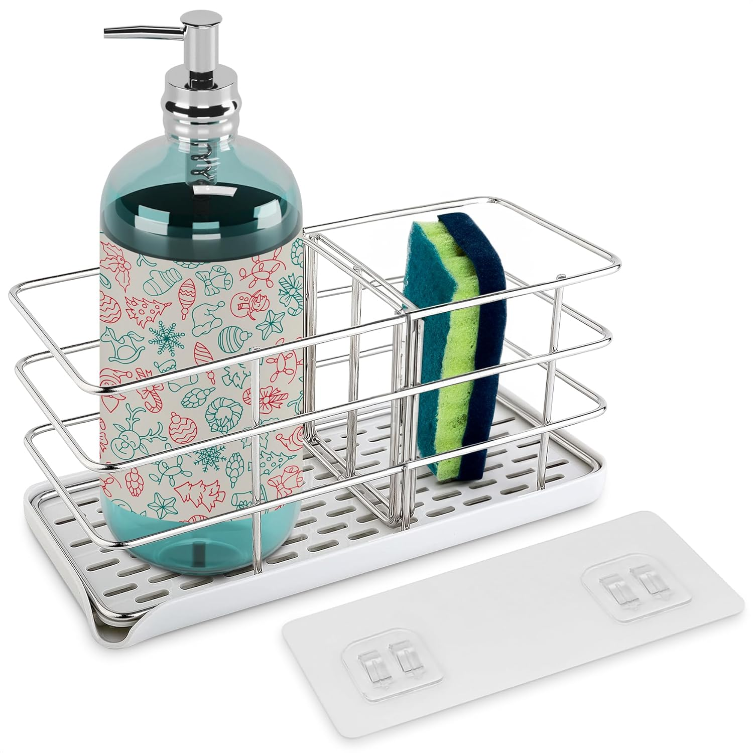 Kitchen Sink Sponge Holder Organizer Caddy for Kitchen Storage-image