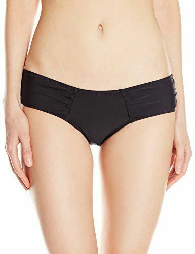 Volcom Womens Simply Solid Soft Side Modest Bikini Bottom Black Size XS -