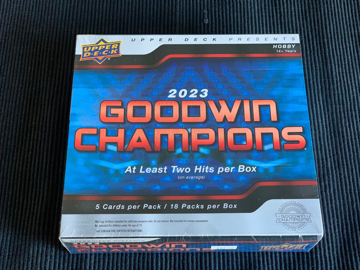 2023 UPPER DECK GOODWIN CHAMPIONS HOBBY SEALED BOX 18 PACKS AND 2 