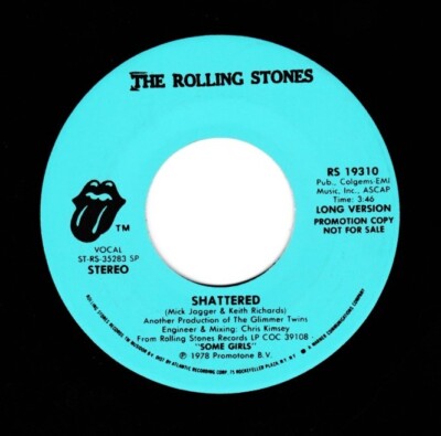 THE ROLLING STONES SHATTERED PROMO 45/PICTURE SLEEVE | eBay
