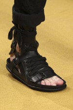 Roman Summer Mens Korean High Top Shoes Flat Casual Cowhide Runway Beach Sandals