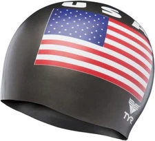 TYR Adult USA Silicone Swim Cap