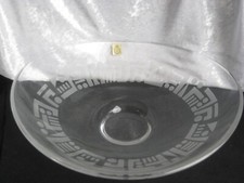 Glas Kristallglas CRYSTAL Sch&uuml;ssel HIEROGLYPHEN massiv 2093 Gramm KEILSCHRIFT !*
