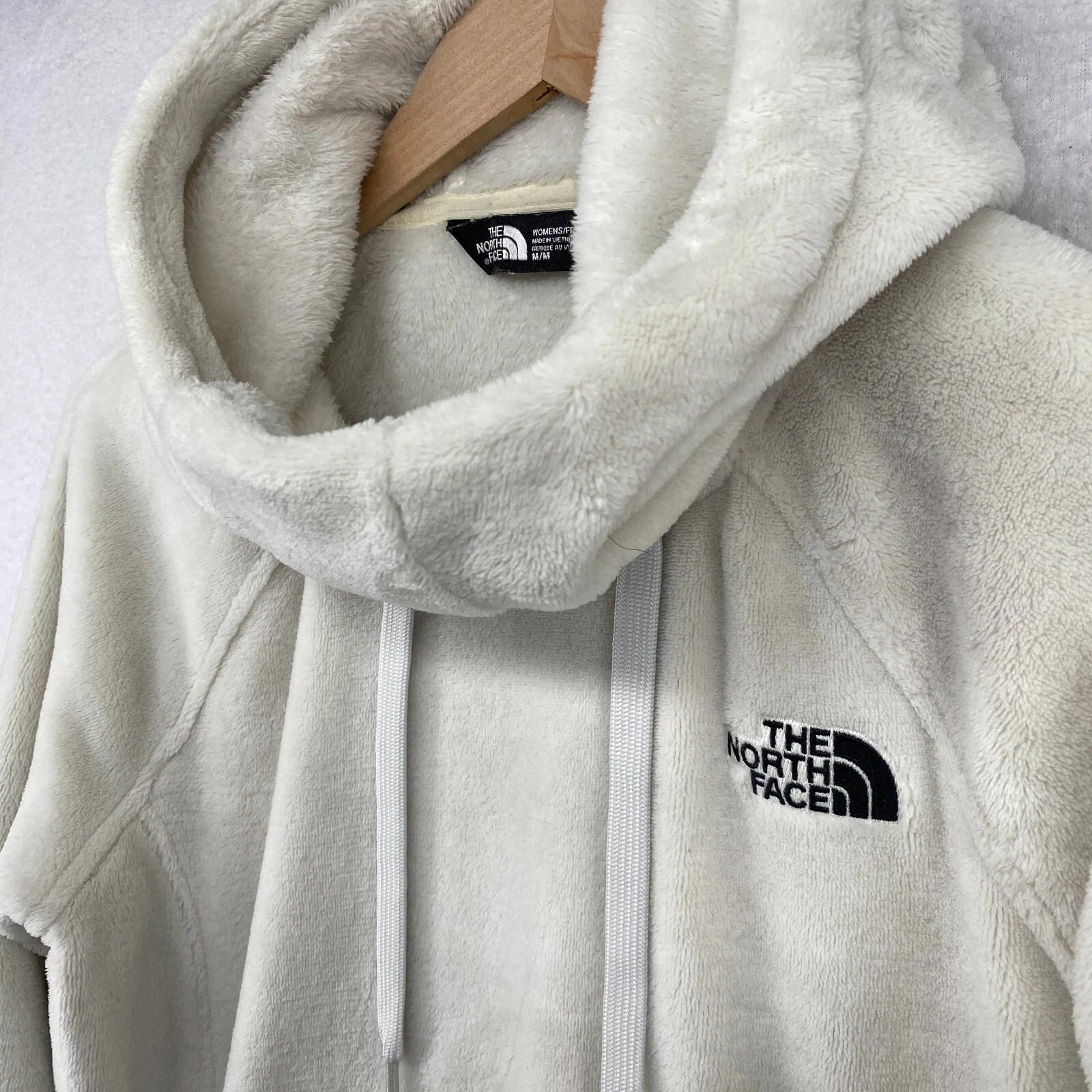 OFF WHITE THE NORTH FACE Felpa con Cappuccio Donna M Peluche Pile Pullover Felpa Off White