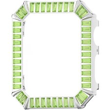 Swarovski Watch Case Green Crystals Rhodium Plated Apple Series 4/5 Compatible