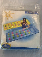 Intex The Wet Set Raft 59894 74x28 Clear 18 Pocket Rainbow Colored NOS 2006